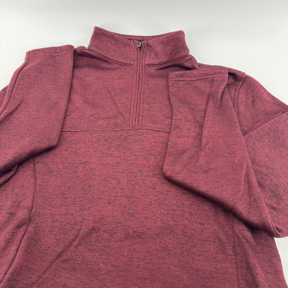Apt‎ 9 Mens Burgundy Marled Quarter Zip Pullover Sweater Size M